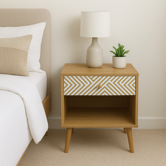 Buró Moon con Cajón y Entrepaño Beige y Blanco