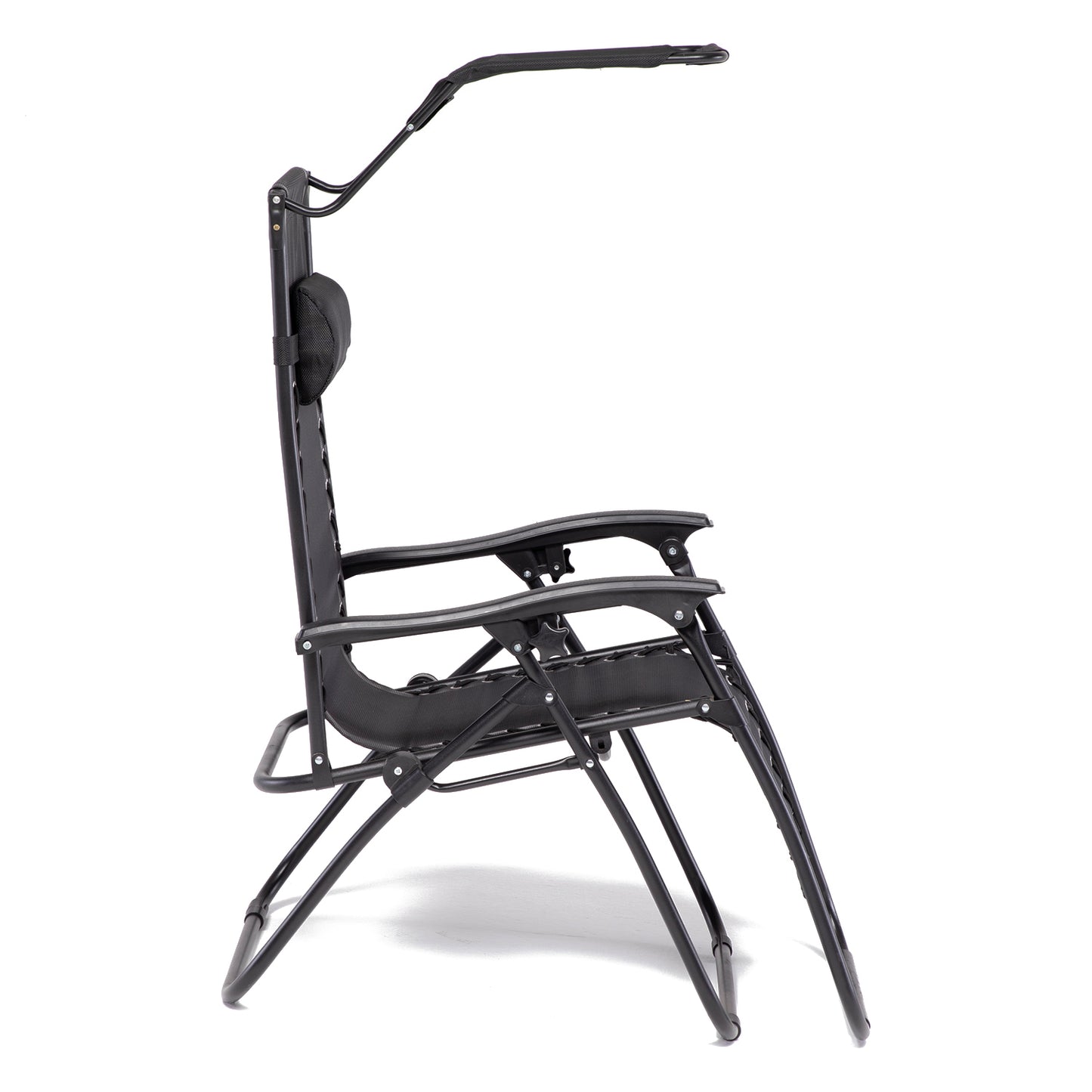Set 2 Sillas Camastro Reclinables Con Toldo Negro