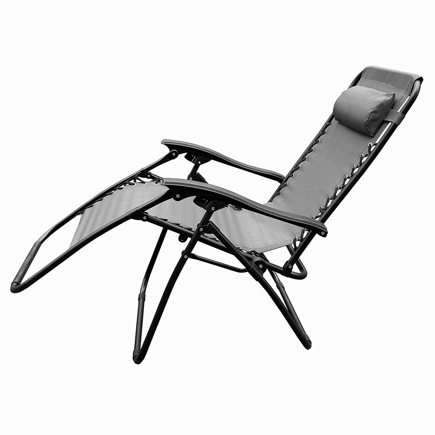 Set 2 Sillas Camastro Reclinables Gris