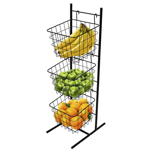 Organizador de Cocina Áncora con 3 Cestas Metálicas Negro