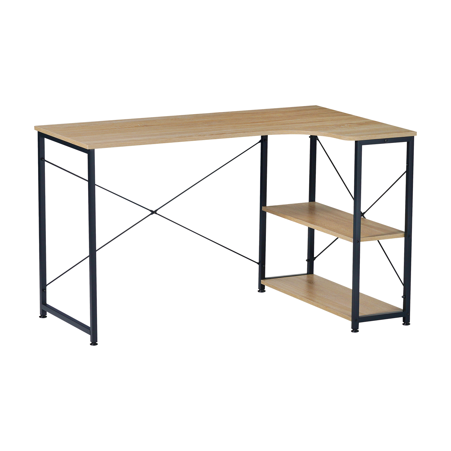 Escritorio con Repisas Inferiores Café