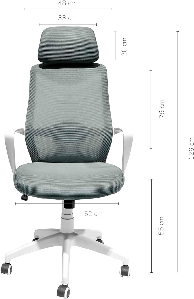 Silla de Oficina Andalucia-G con Cabecera Gris