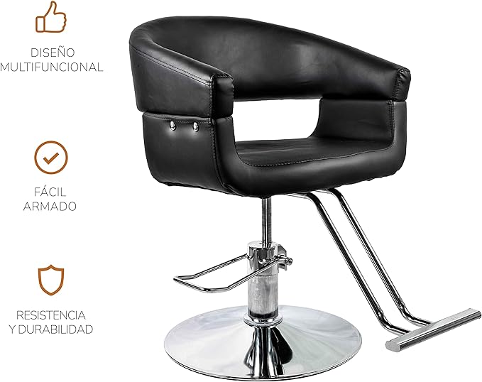 Silla de Barbería Welsh Con Descansapies Negra