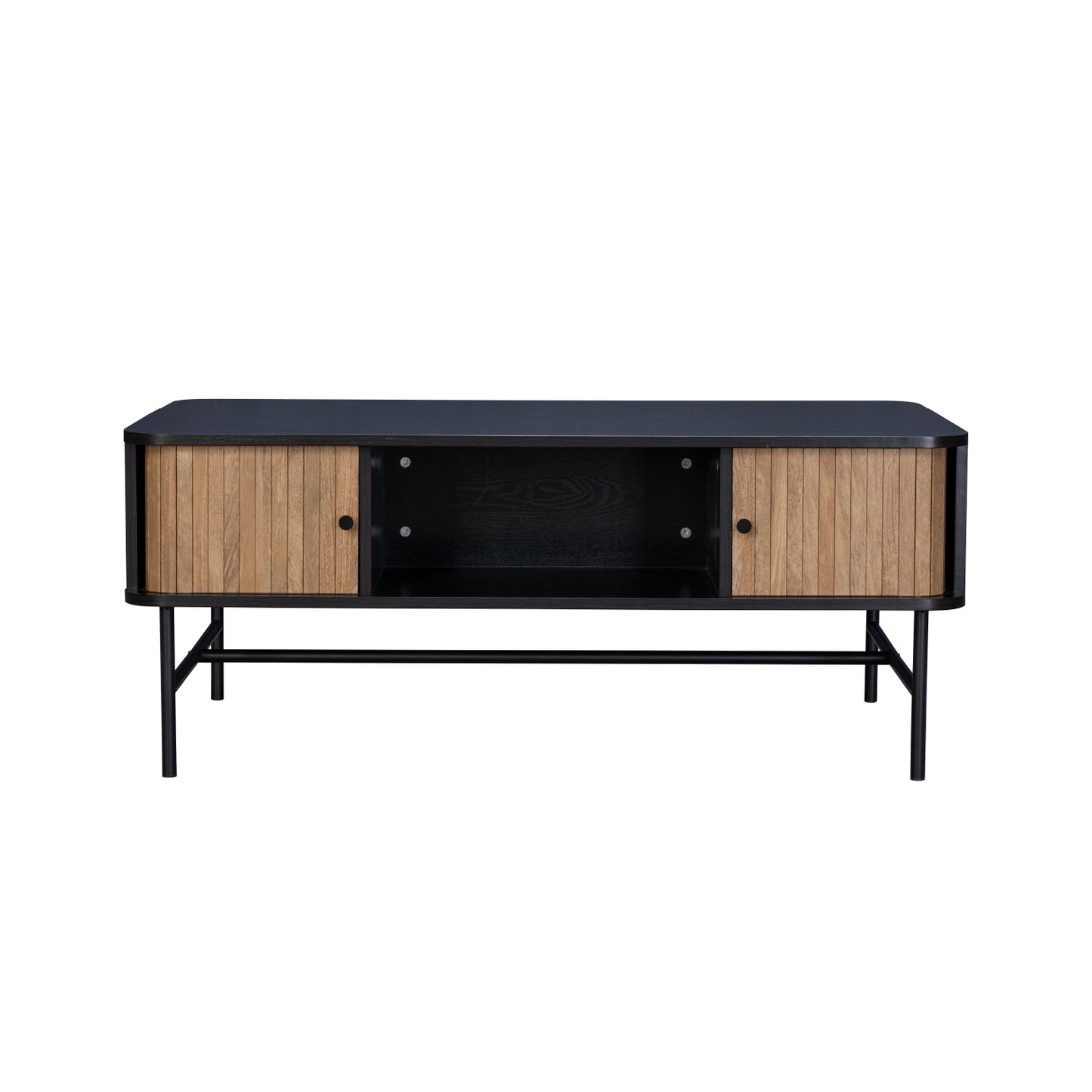 Mesa de Centro Moderna con Puertas Corredizas