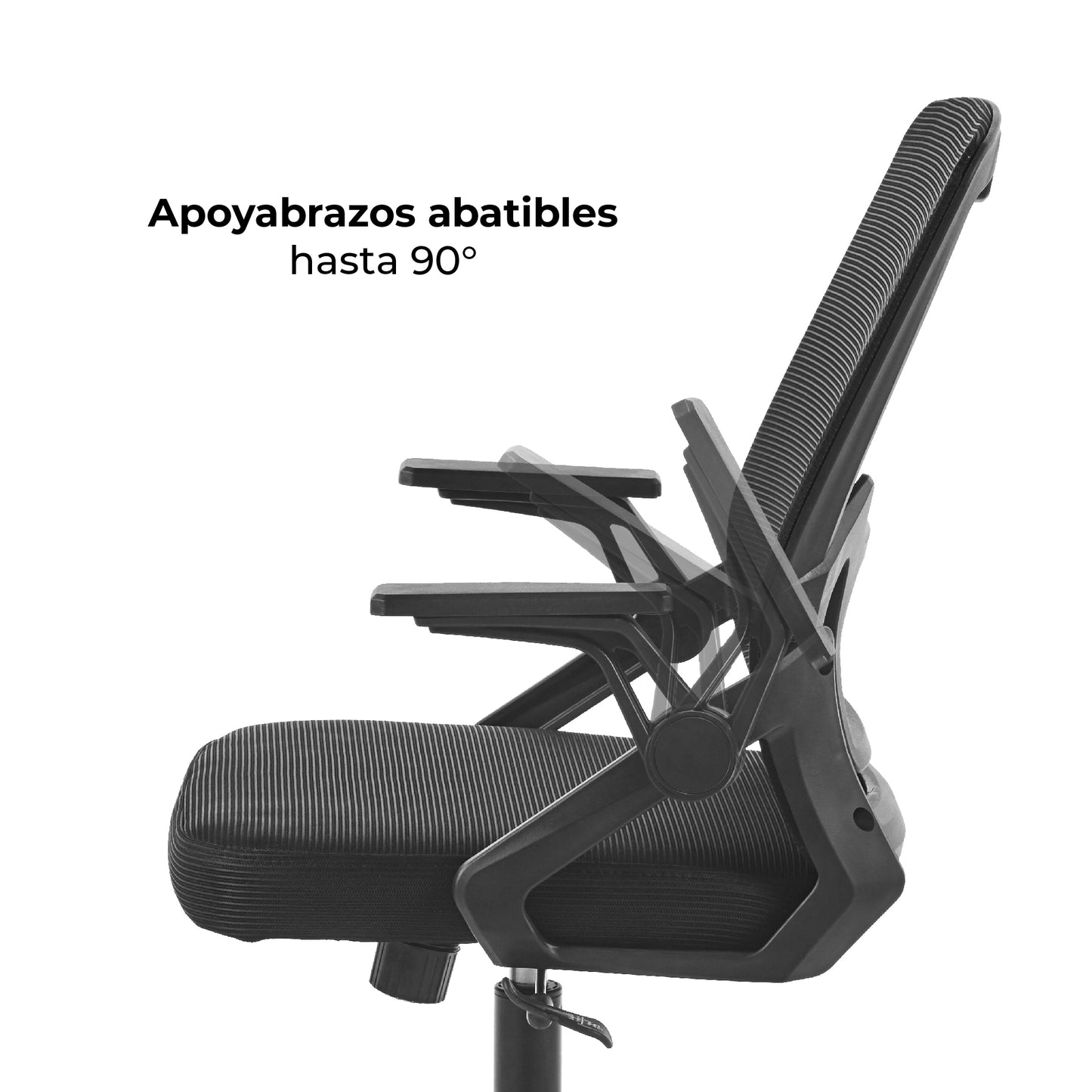 Silla de Oficina Ergonómica Brazos Abatibles Negra