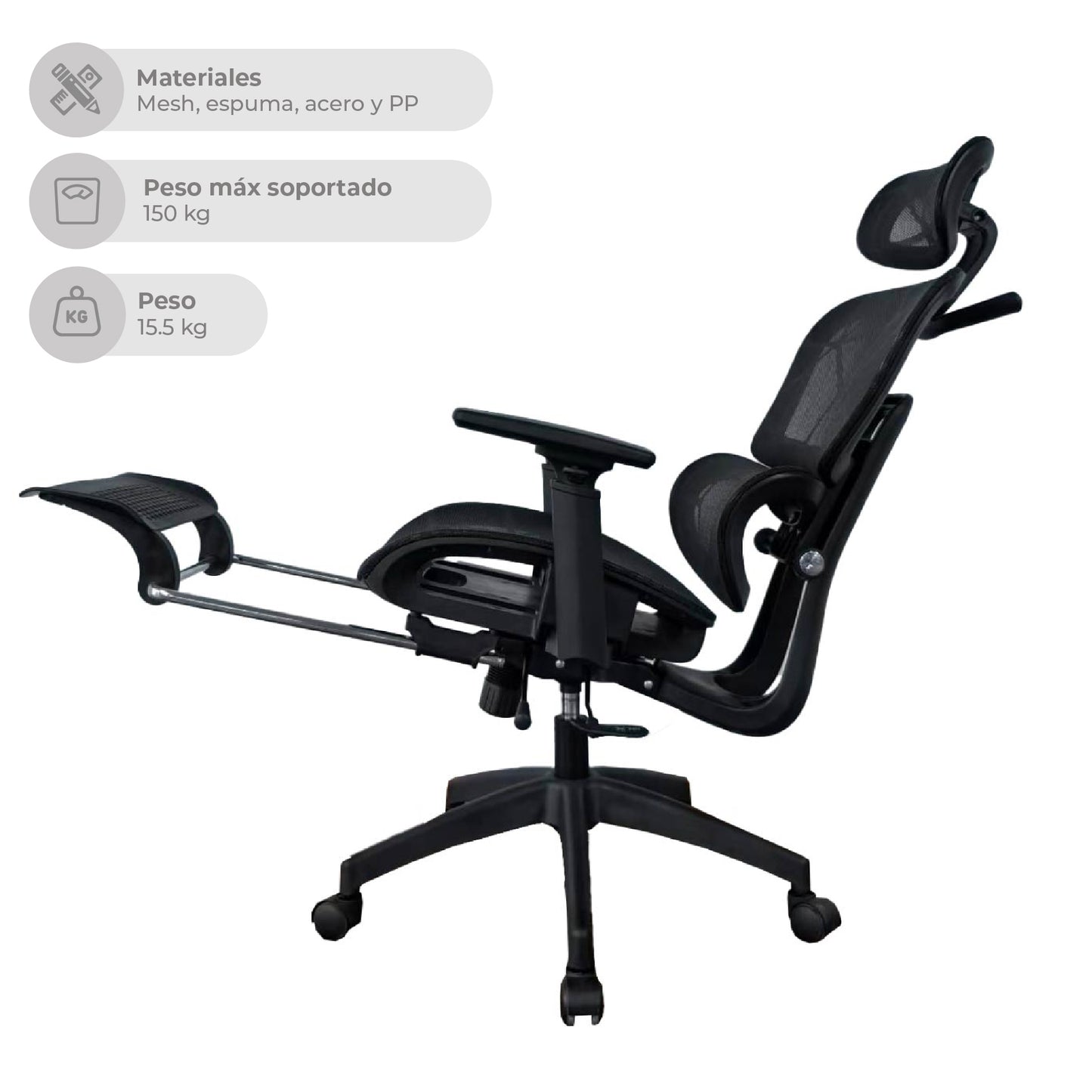 Silla de Oficina Ergonomica con Descansapies