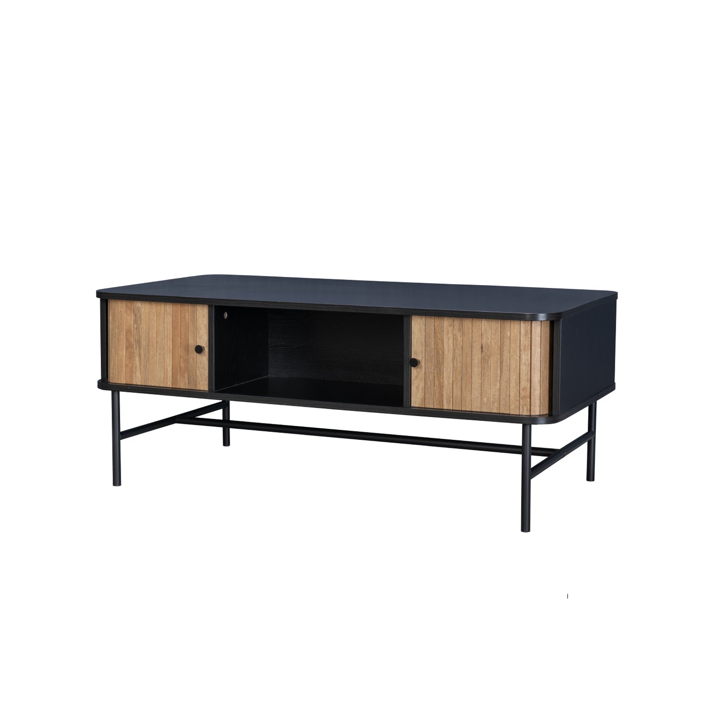 Mesa de Centro Moderna con Puertas Corredizas