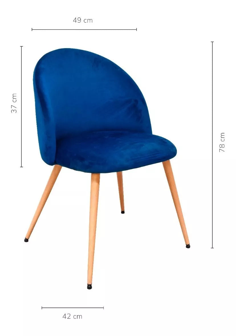 Set 4 Sillas Dinka-A Acolchadas Azules