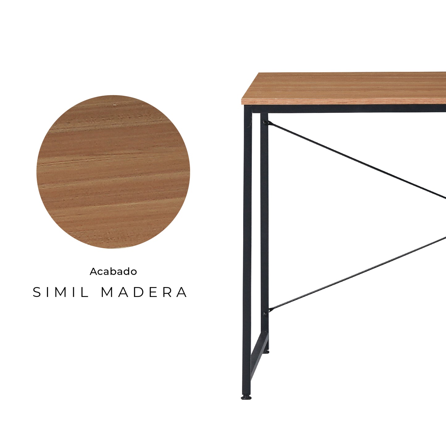 Escritorio Diseño Industrial Café y Negro