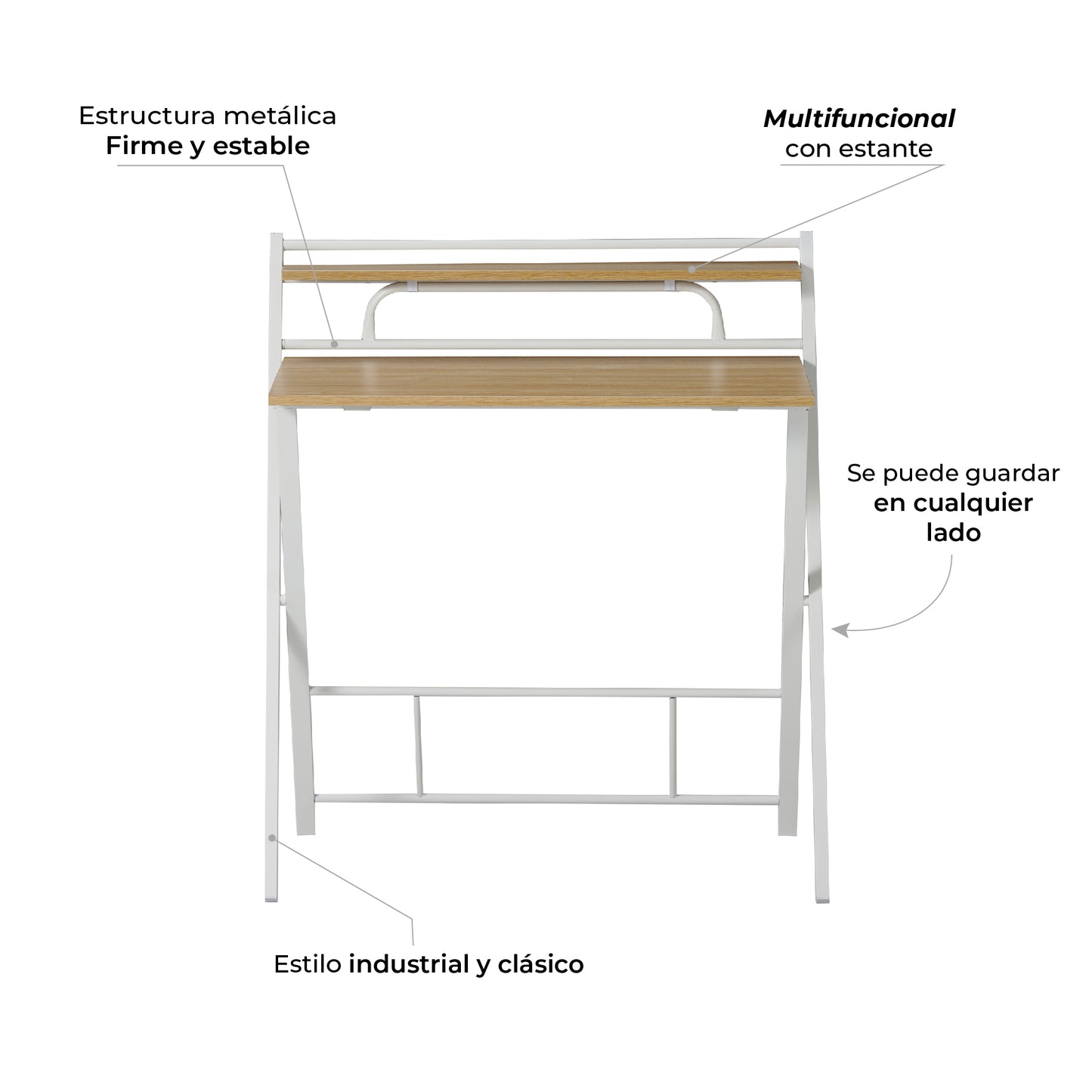 Escritorio Tripoli Plegable Blanco