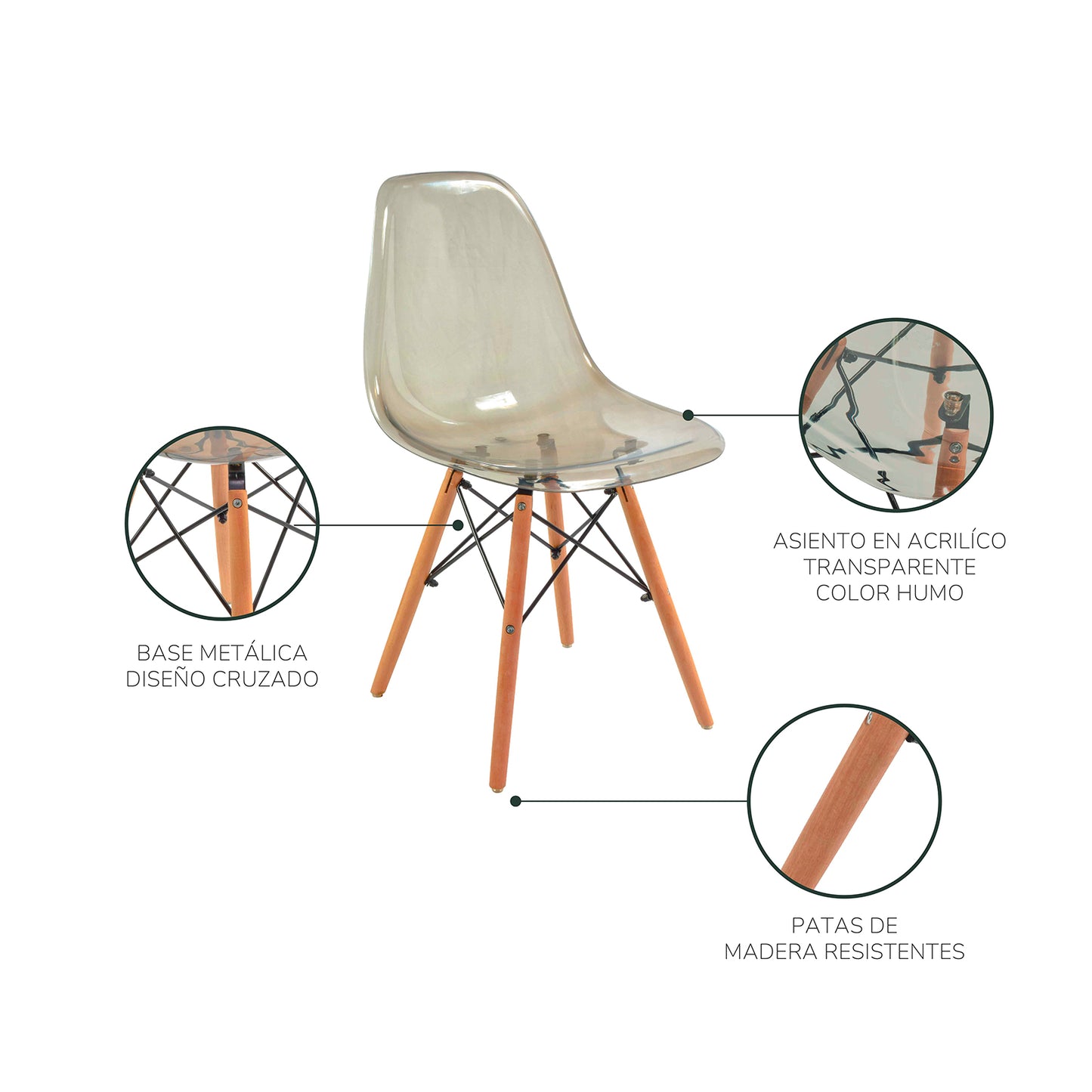 Silla de Comedor Ahu-Mallorca Tipo Eames
