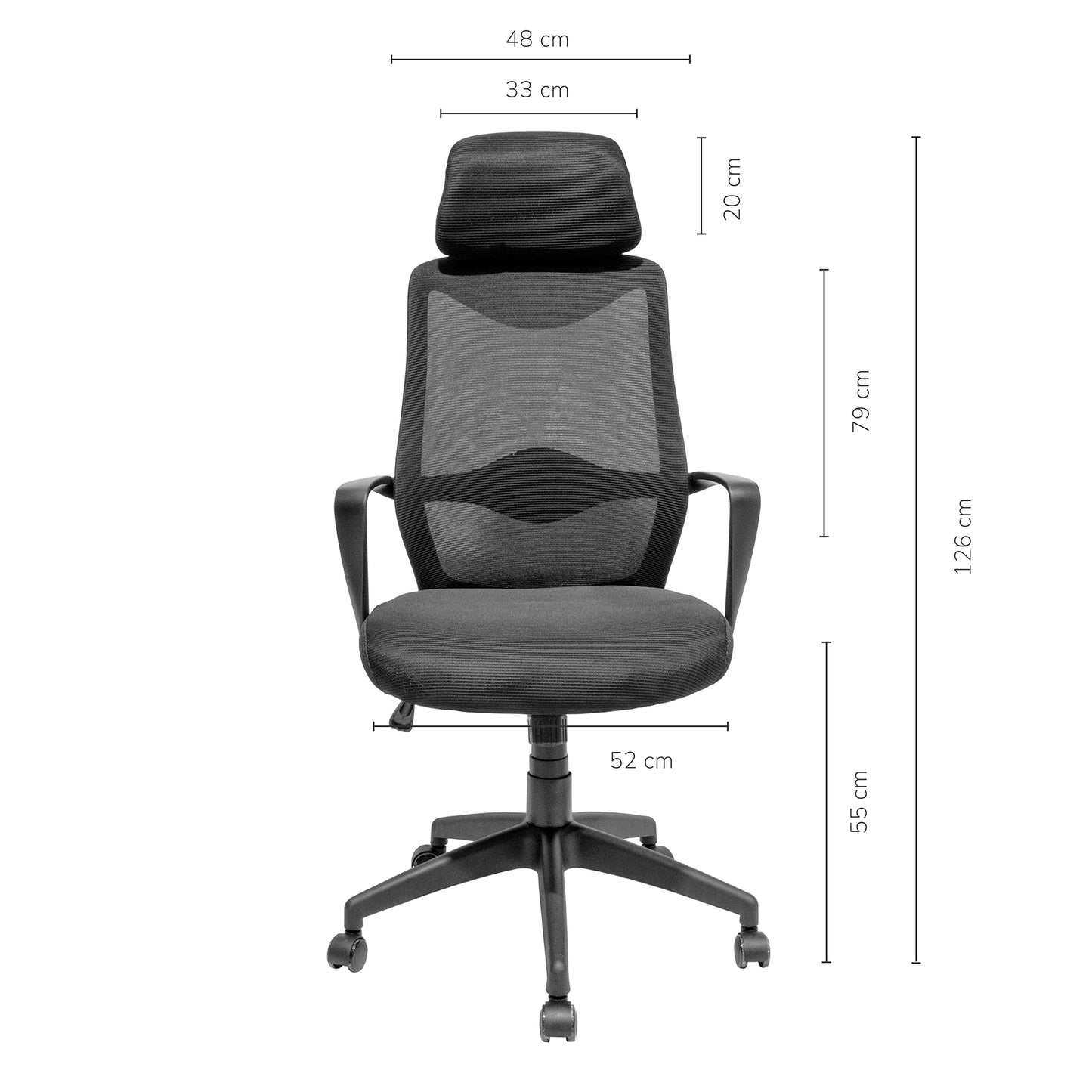 Silla de Oficina Andalucia-N con Cabecera Negra