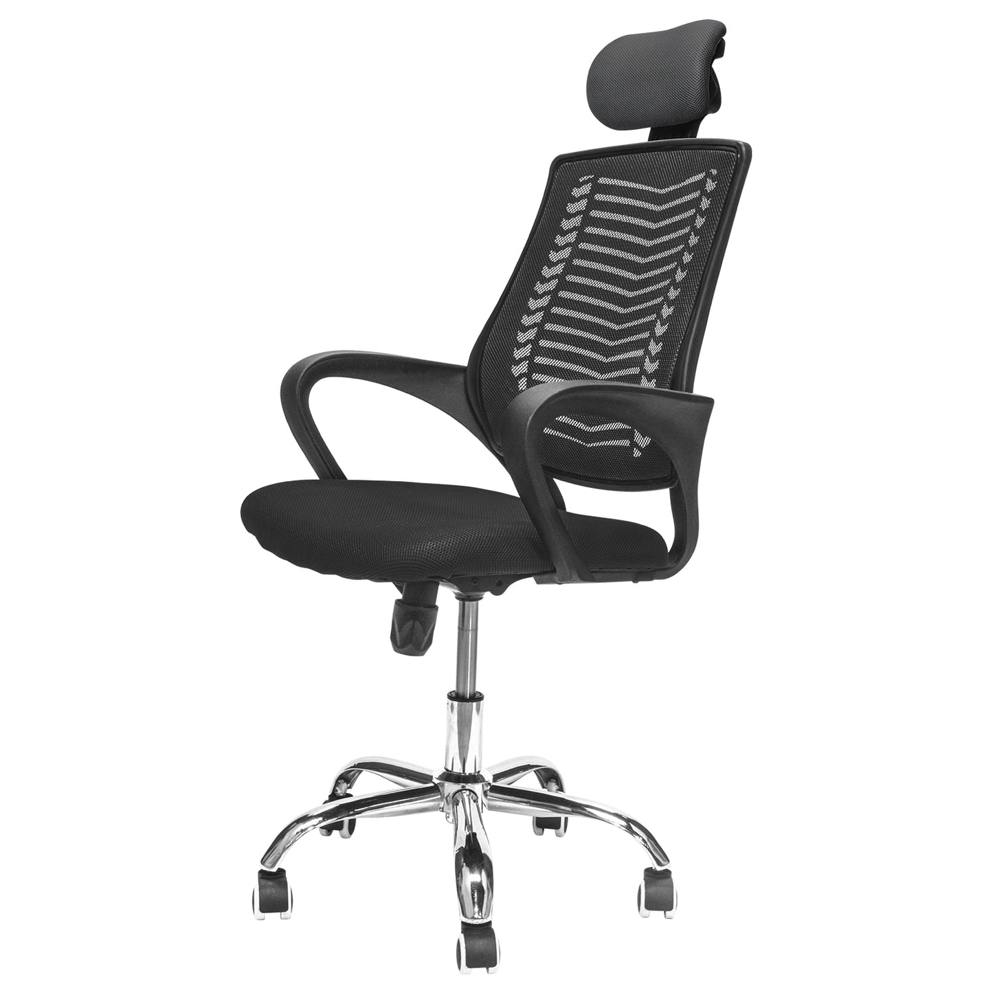 Silla de Oficina con Cabecera Ajustable Negra