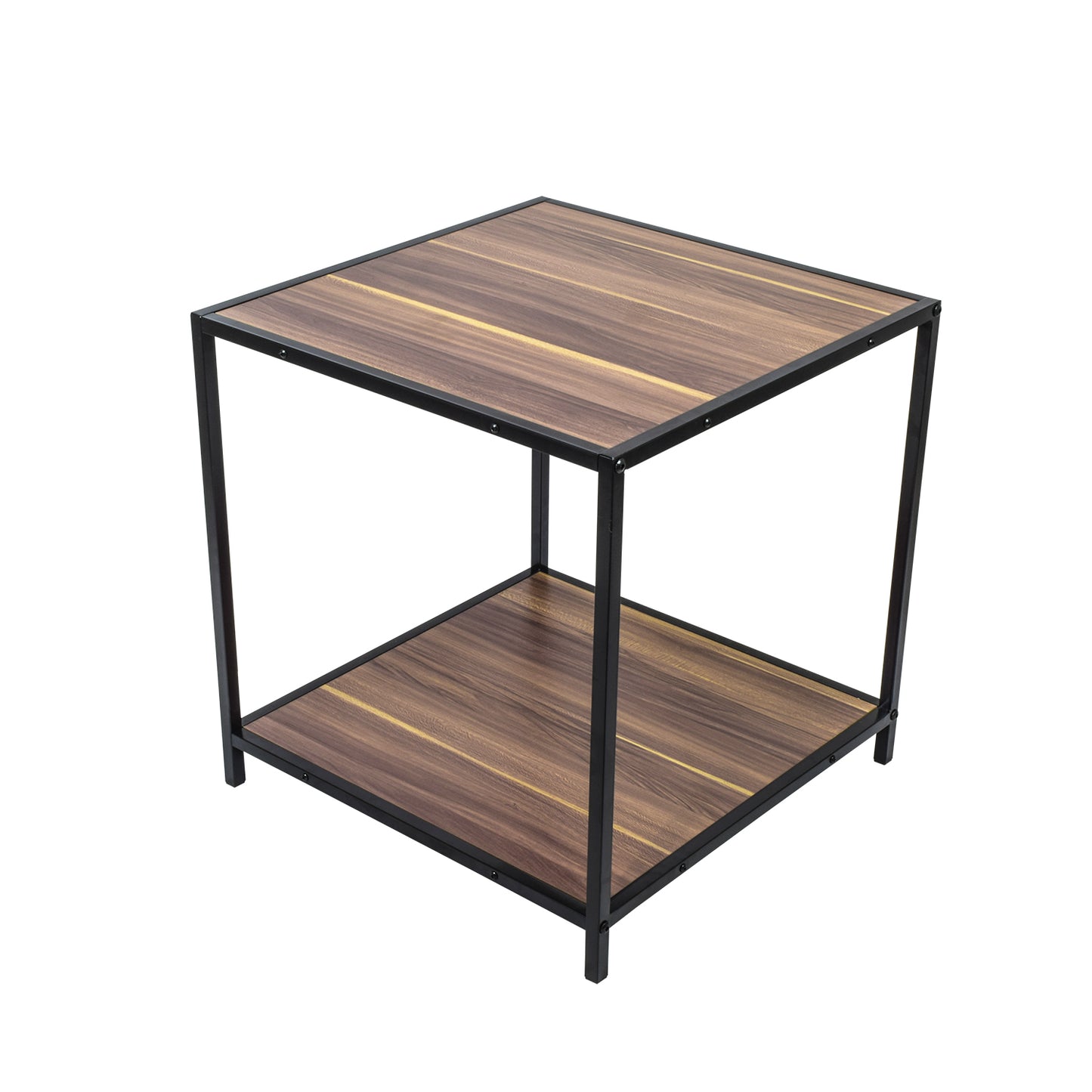 Mesa Auxiliar Latte Tipo Caoba Café y Negra
