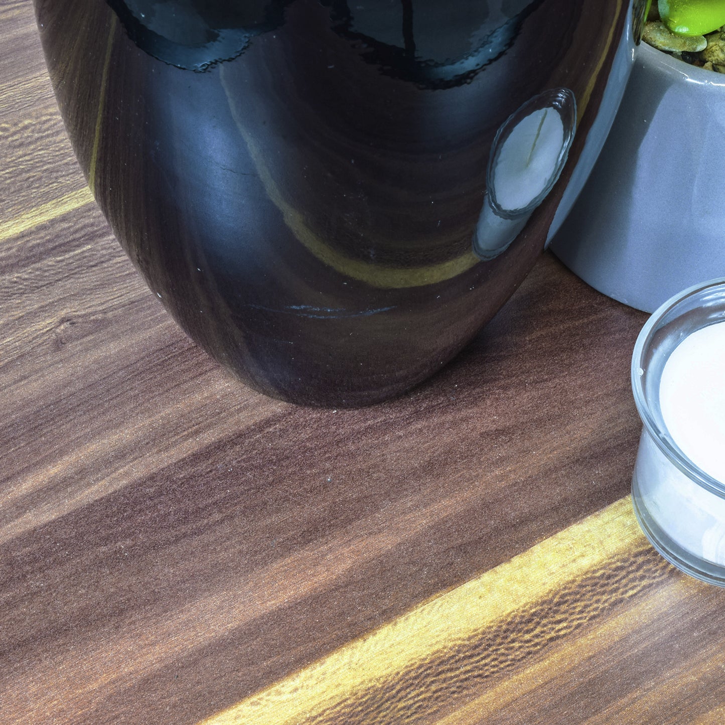 Mesa Auxiliar Latte Tipo Caoba Café y Negra