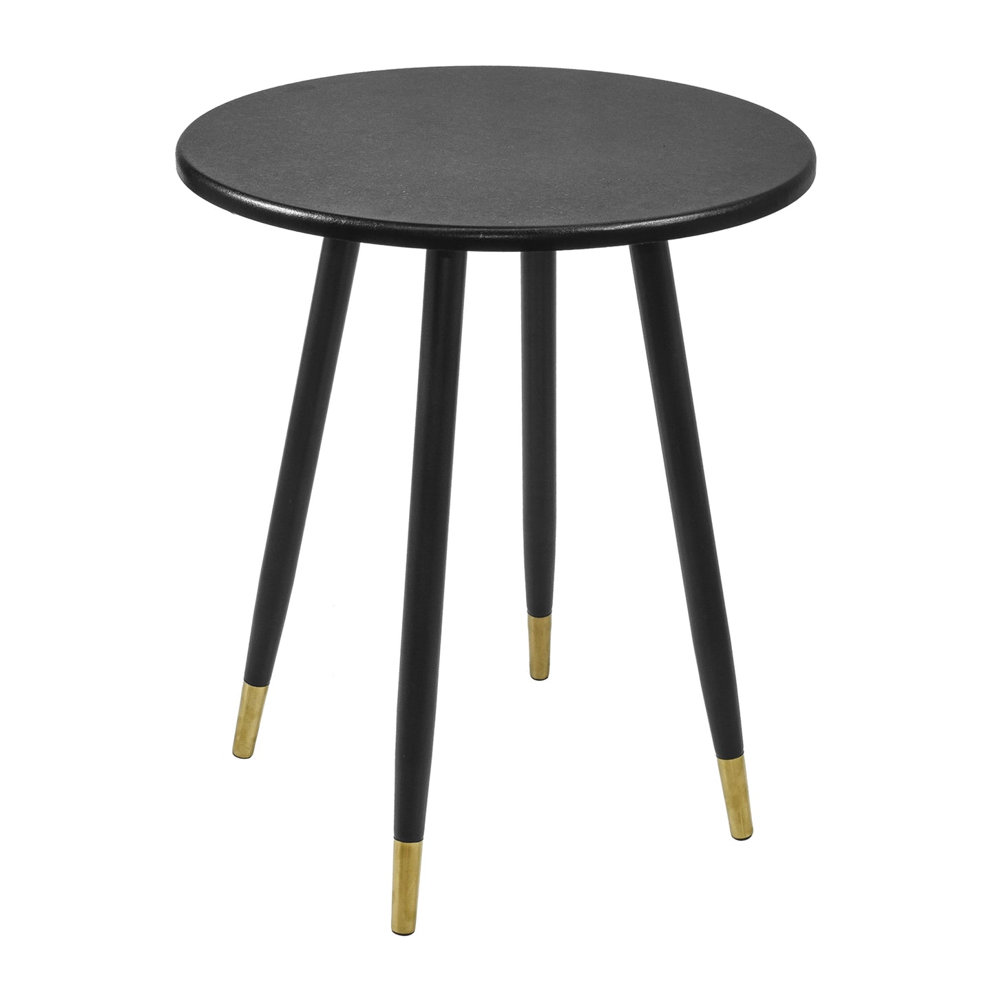 Mesa Auxiliar Bali Circular Estilo Minimalista Negra