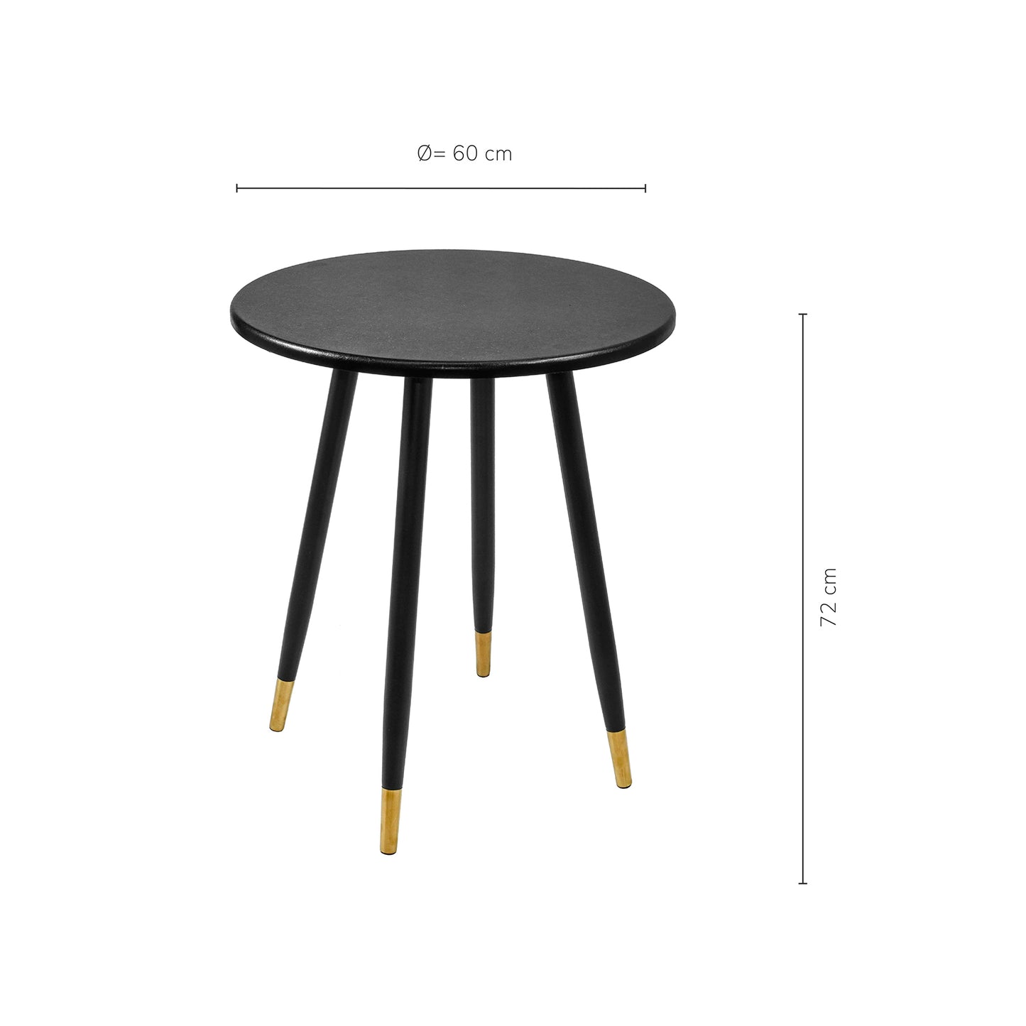 Mesa Auxiliar Bali Circular Estilo Minimalista Negra