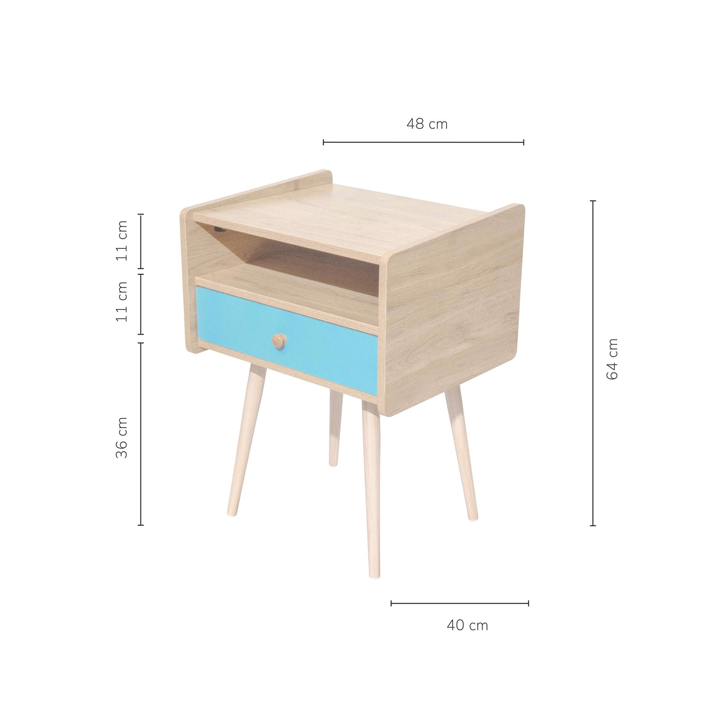 Buró Cabin-Blue Estilo Vintage con Cajón Azul
