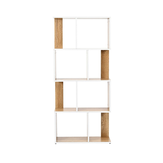 Librero Minimalista 5 Niveles Beige y Blanco