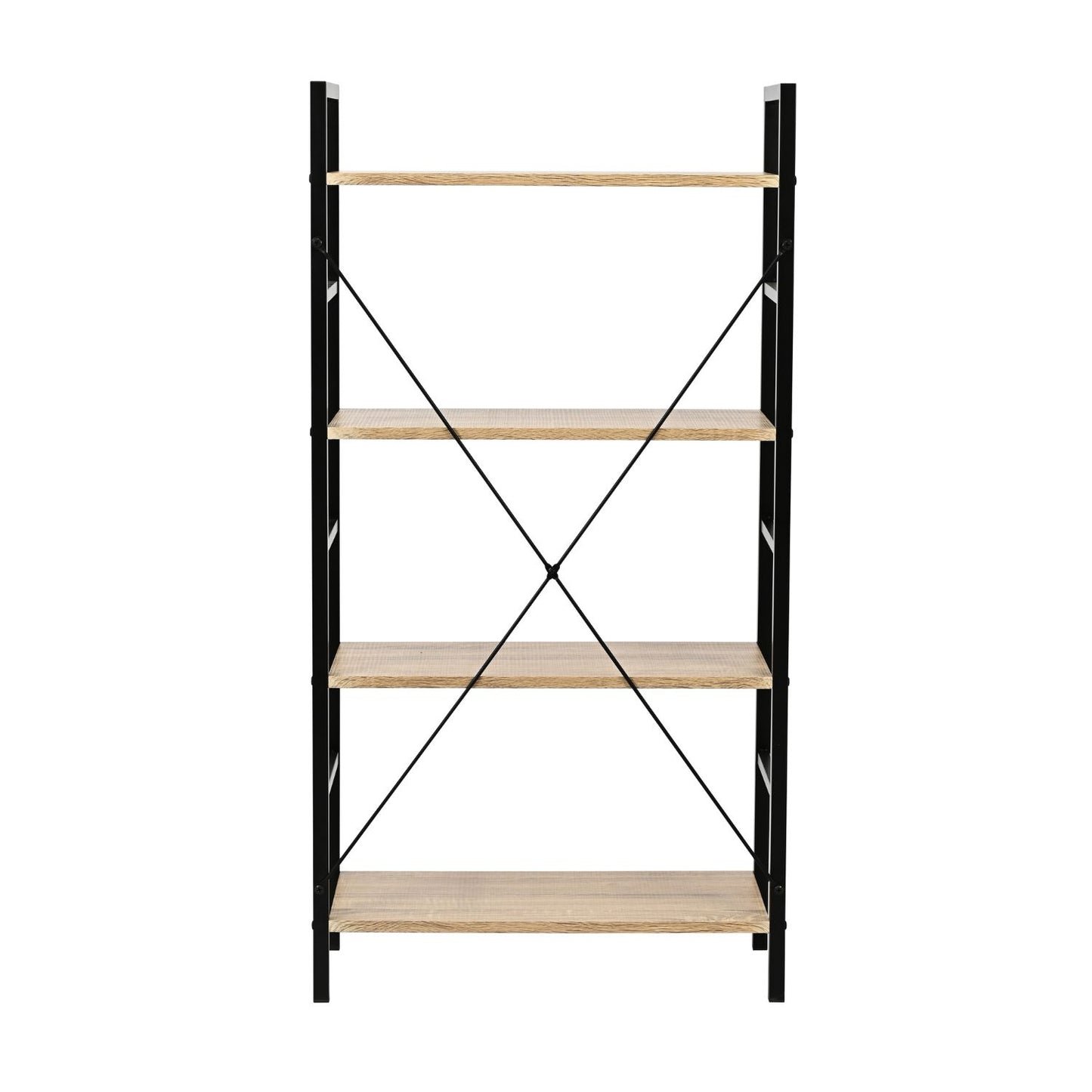 Librero Book1 Minimalista con 4 Estantes Café y Negro