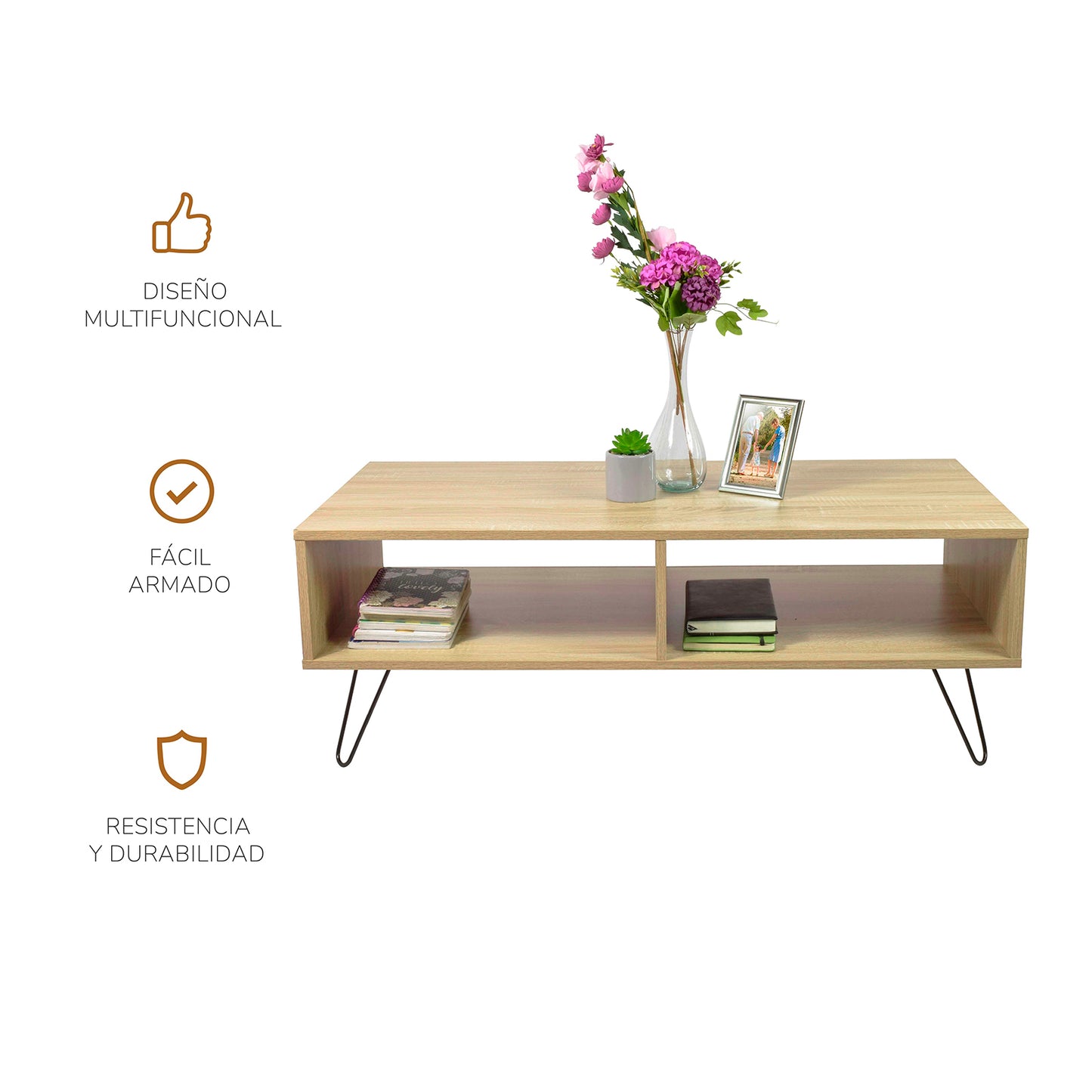 Mesa de Centro Cedro Minimalista Café