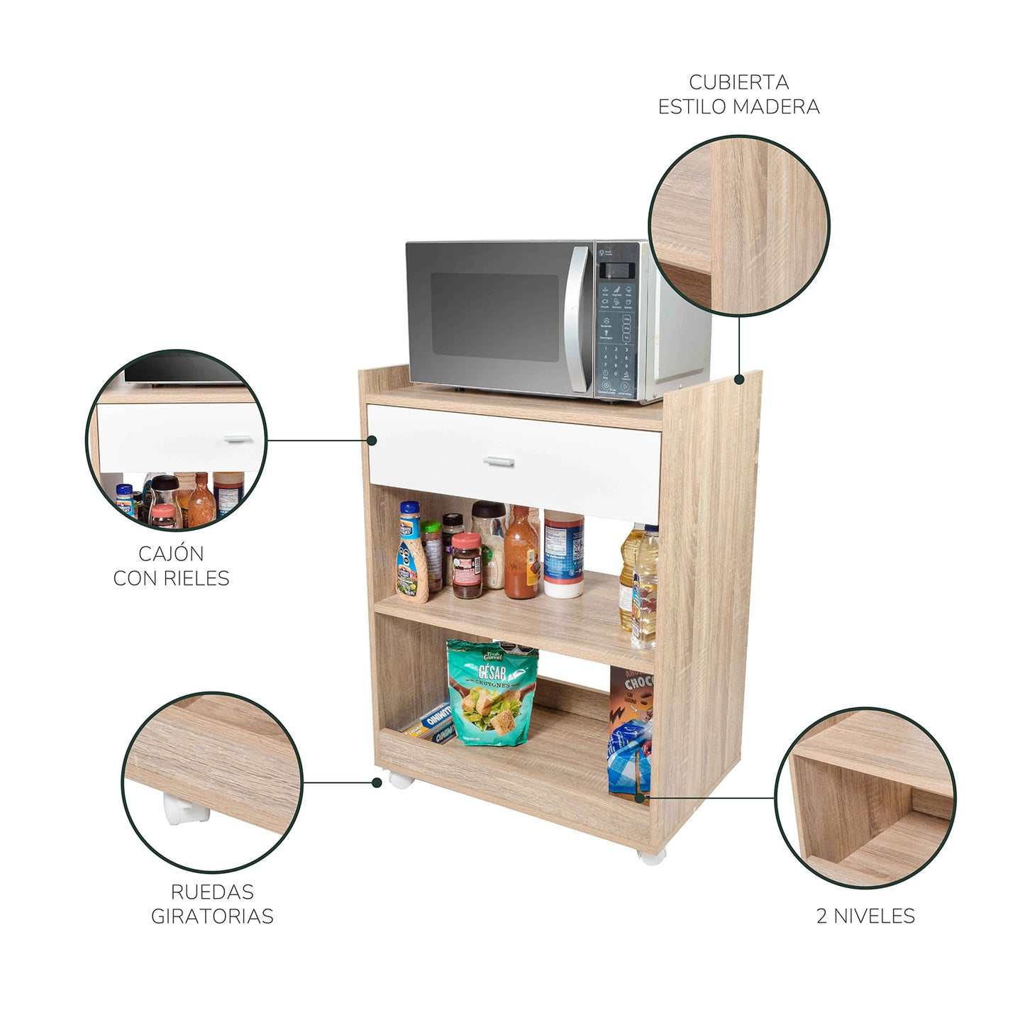 Organizador de Cocina Cinnamon con Estantes Café