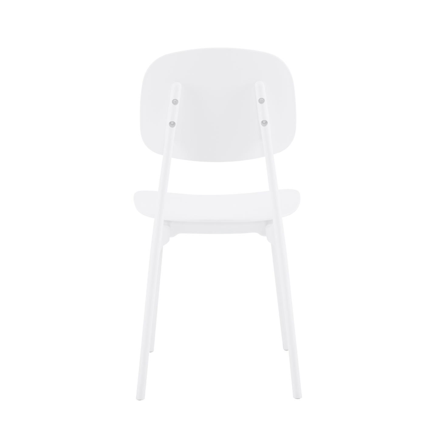 Set 4 Sillas de Comedor de Plástico Respaldo Ovalado Blanco