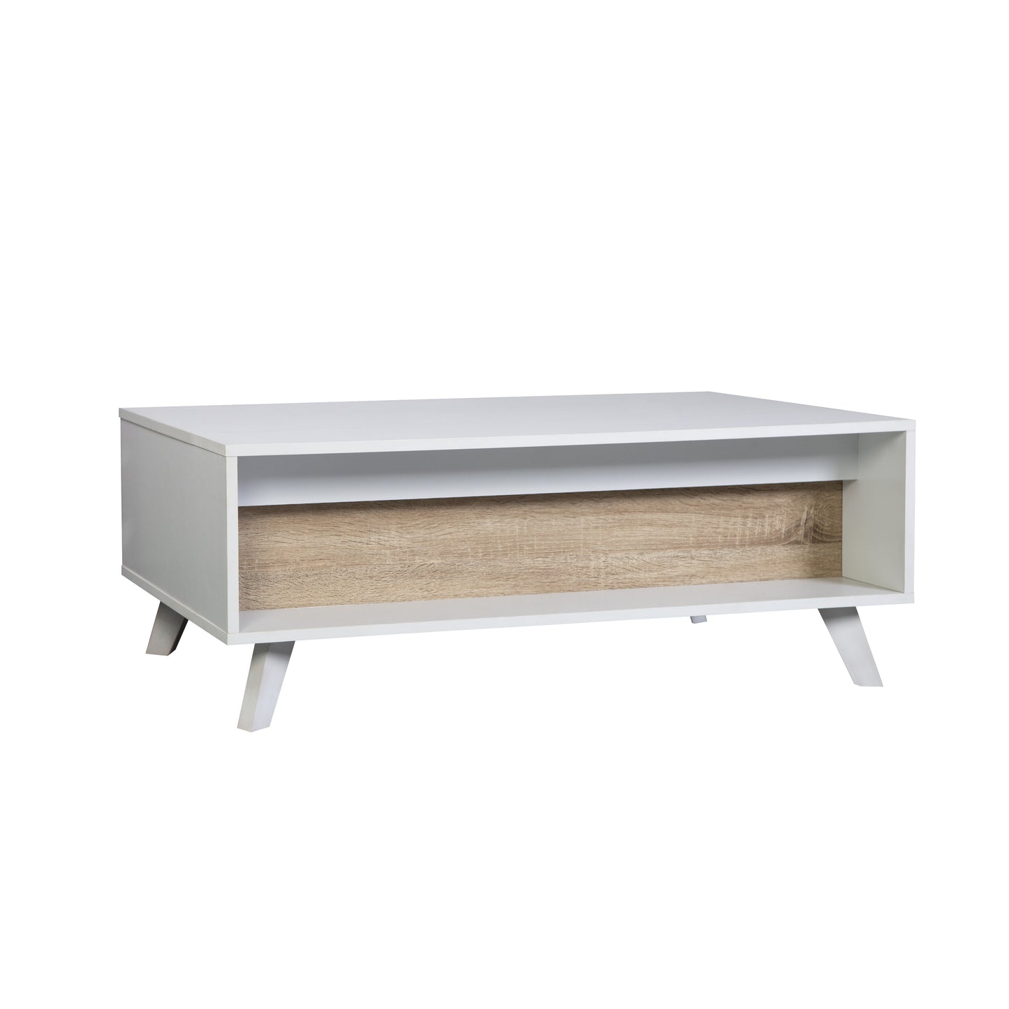 Mesa de Centro Nórdica Elevable con Espacio Interno