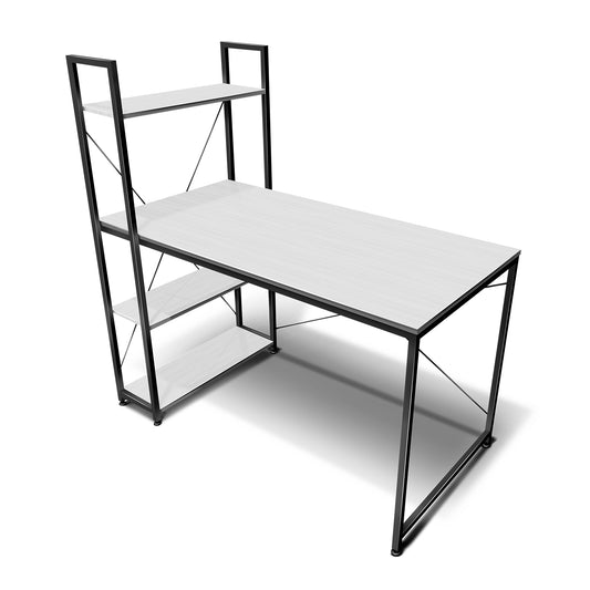 Escritorio con Estantes Negro y Blanco