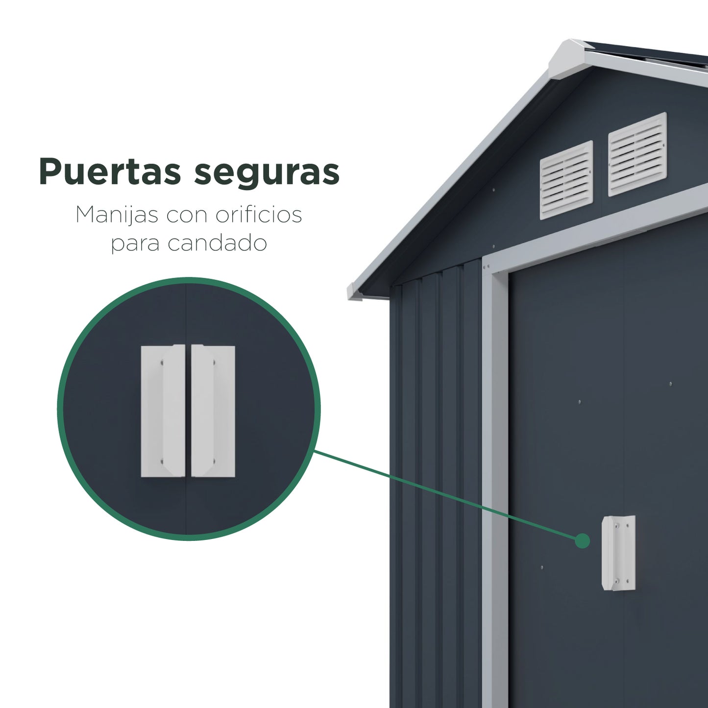 Cobertizo de Almacenamiento Para Exterior 213x127x195