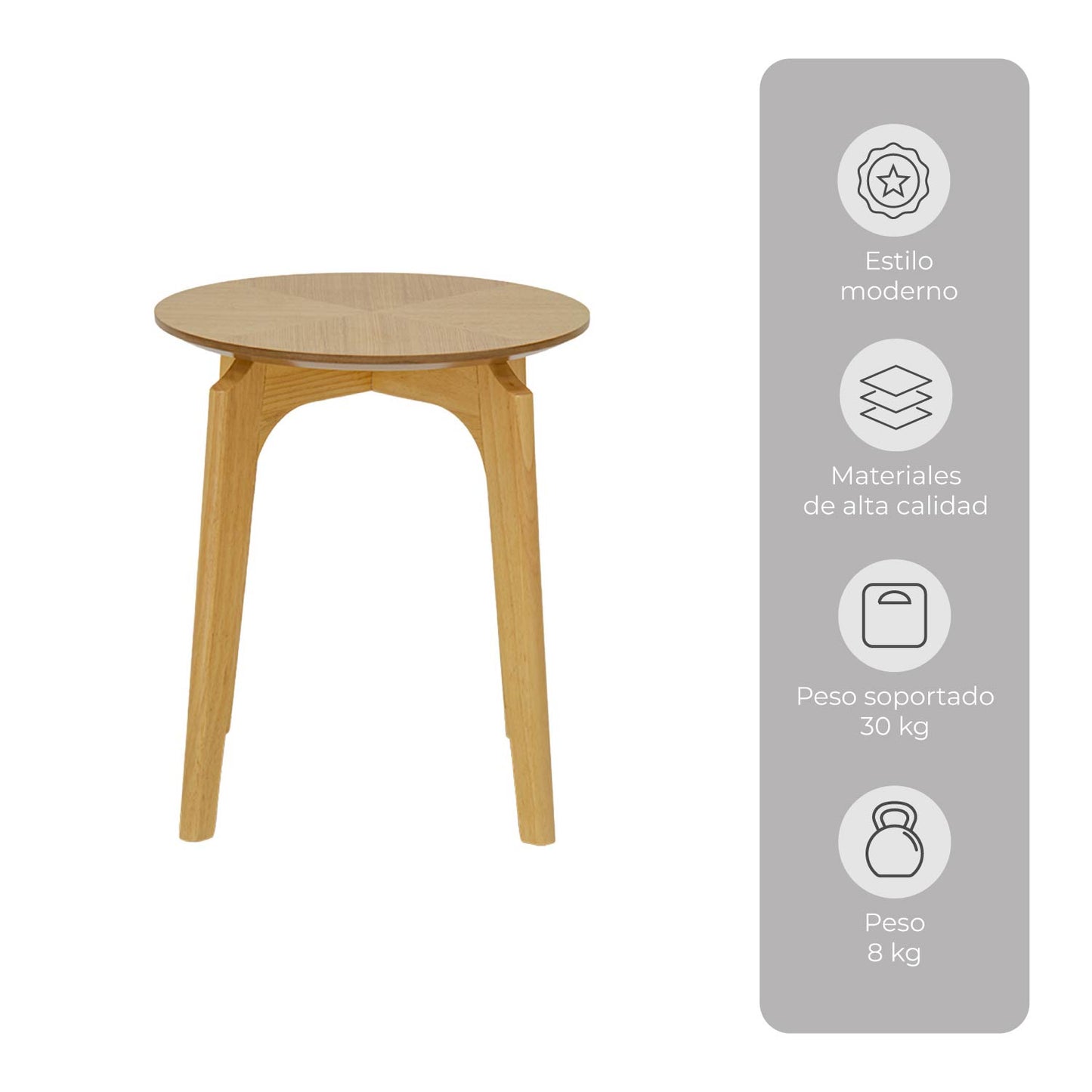 Mesa Auxiliar Bora Café Claro