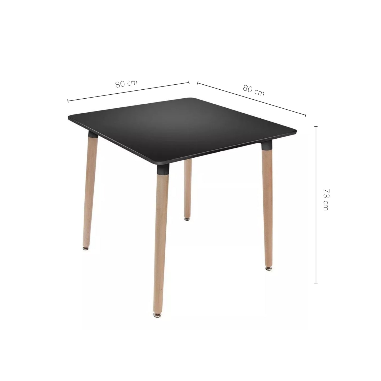Mesa de Comedor Eames Nórdica Cuadrada Negro