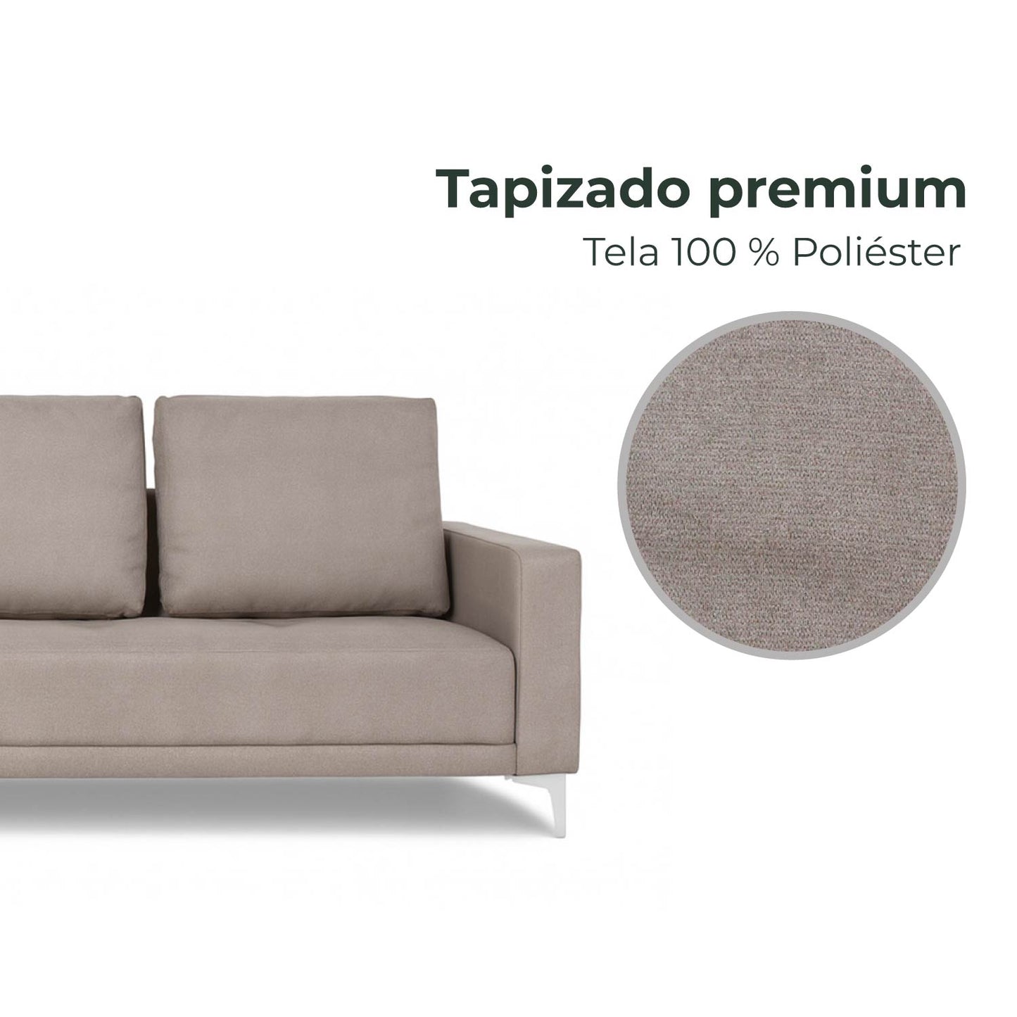 Sofá Cama Malva 3 Plazas Taupe Gris