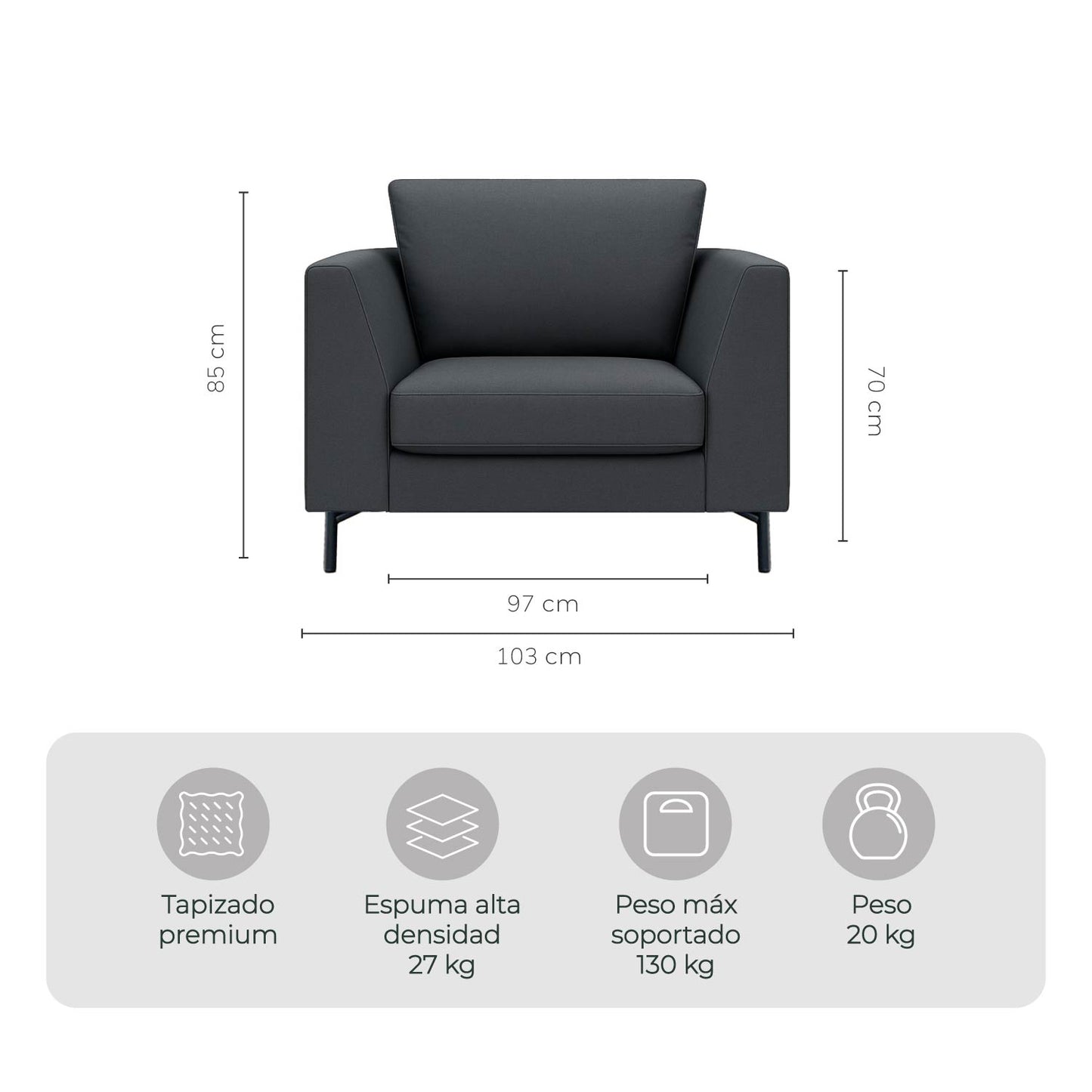 Sillón Individual Murcia Tela Montreal