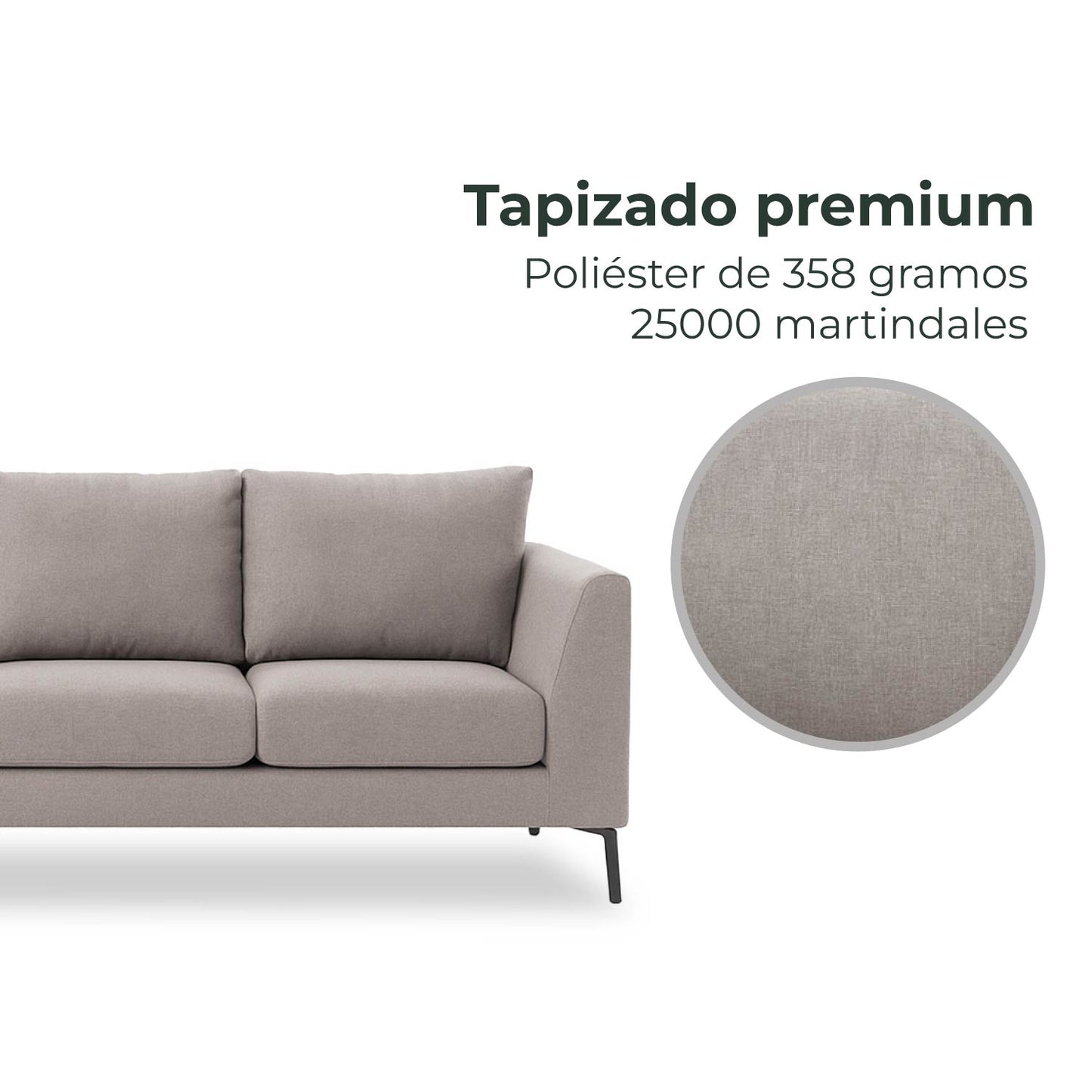 Sofá 3 Plazas Murcia Tela Bloom Taupé