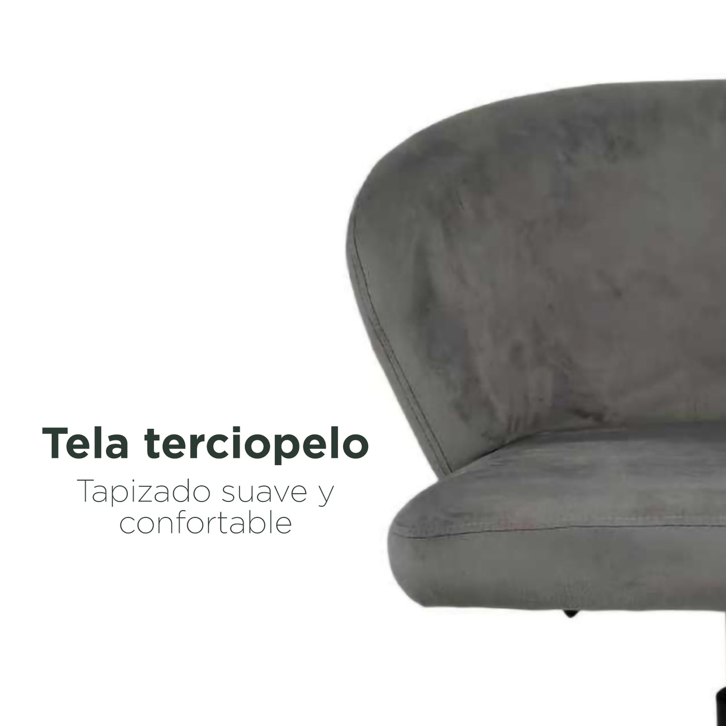 Silla de Oficina de Terciopelo Gris Oscuro