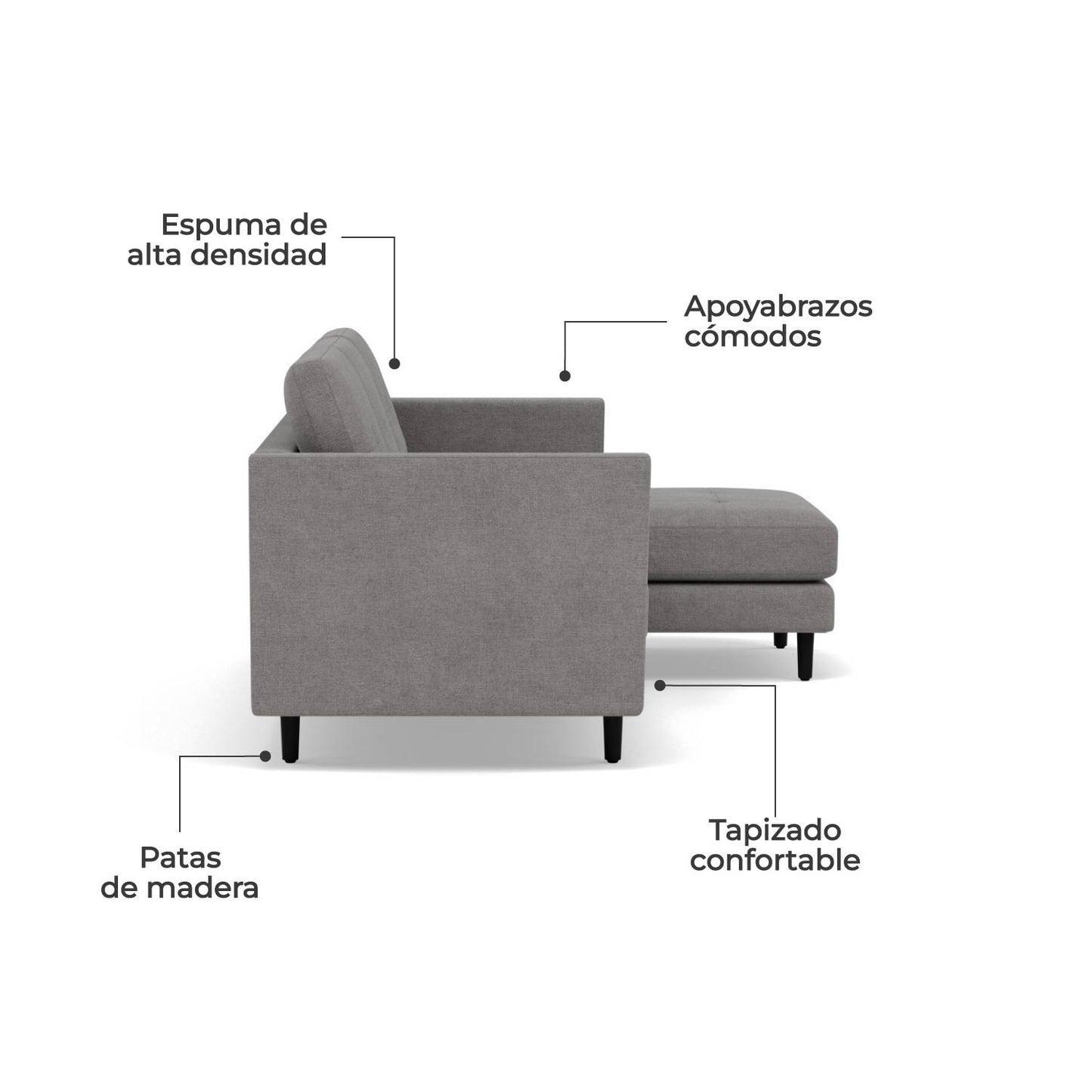Sala Esquinero Sofá Modular Bilbao Gris