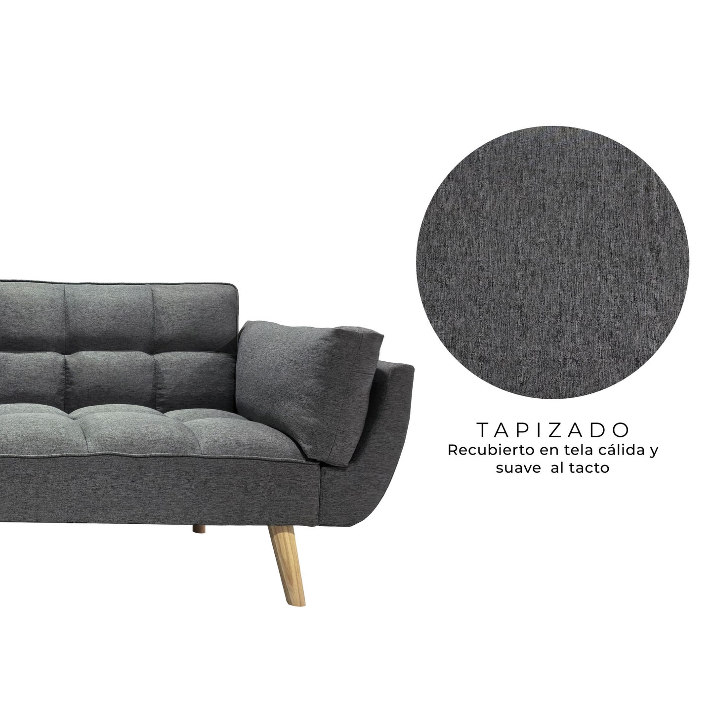 Sofá Cama 3 Plazas Buher Gris