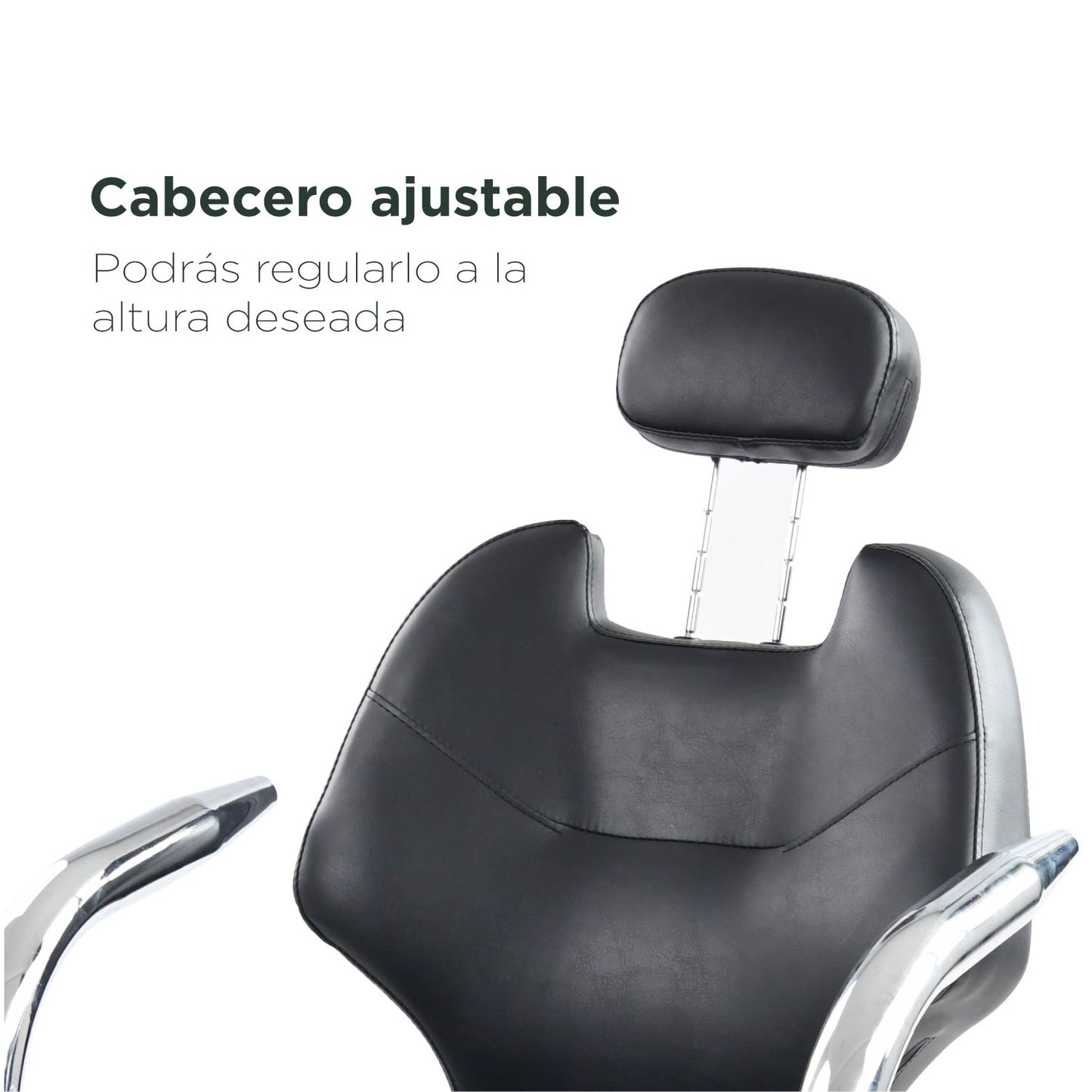 Silla Barbería Deluxe con Respaldo Reclinable Negra