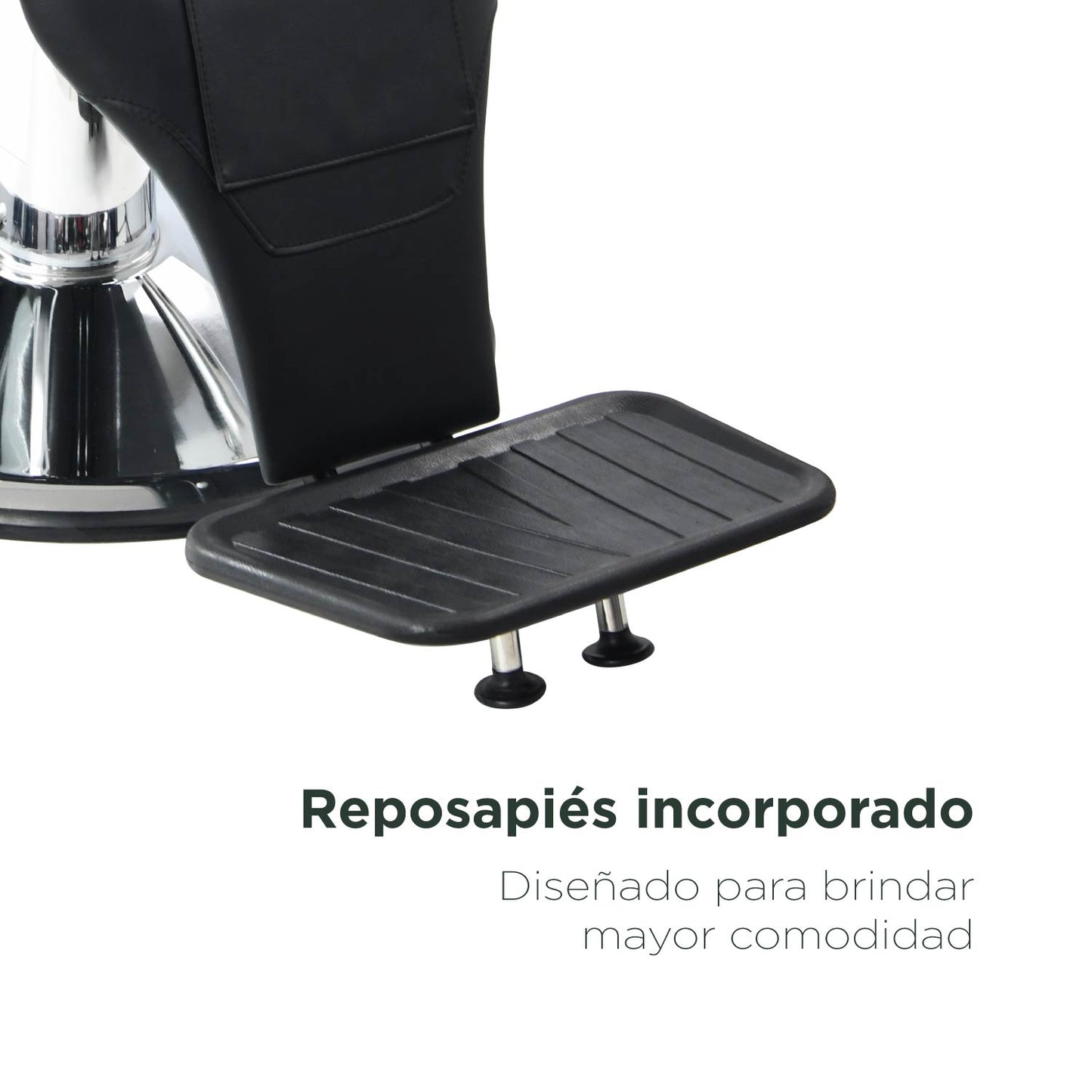 Silla Barbería Deluxe con Respaldo Reclinable Negra