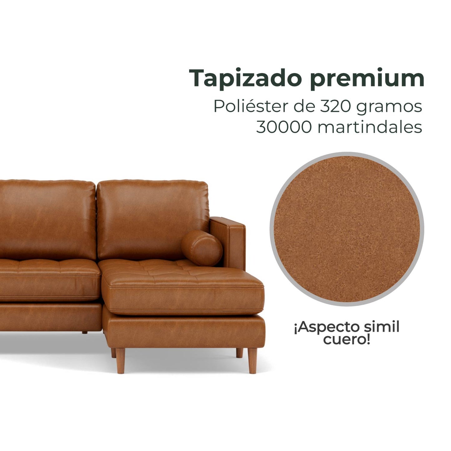 Sala Esquinero Sofa Modular Oviedo de Cuero Café