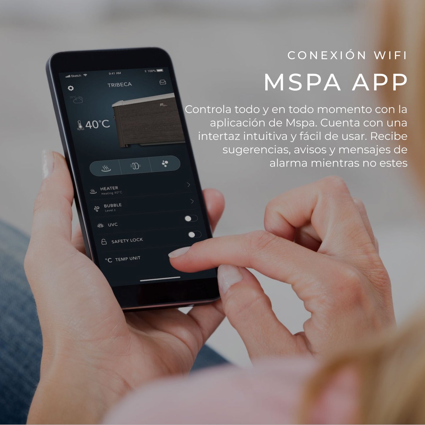 Tina Spa Hidromasaje Rígido Tribeca 6 Wifi