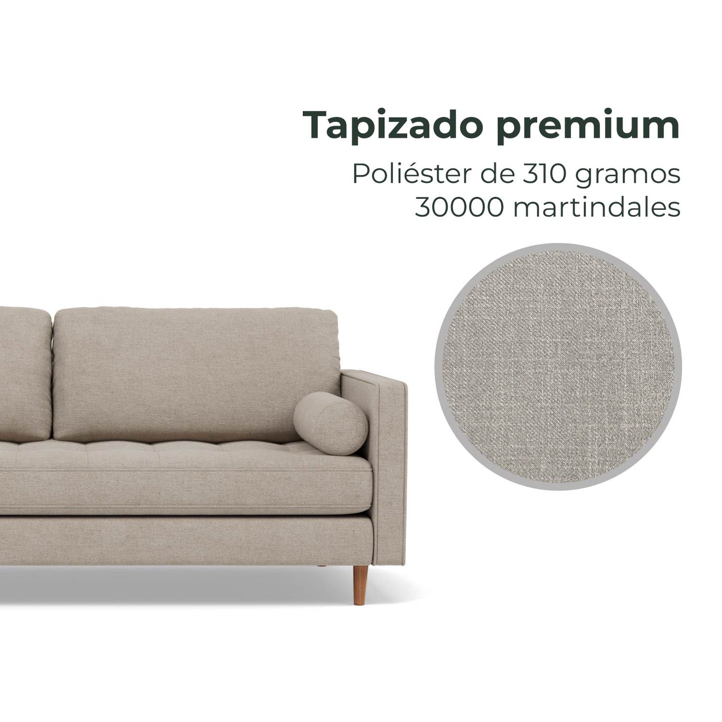 Sofá 3 Plazas Oviedo Tela Montreal