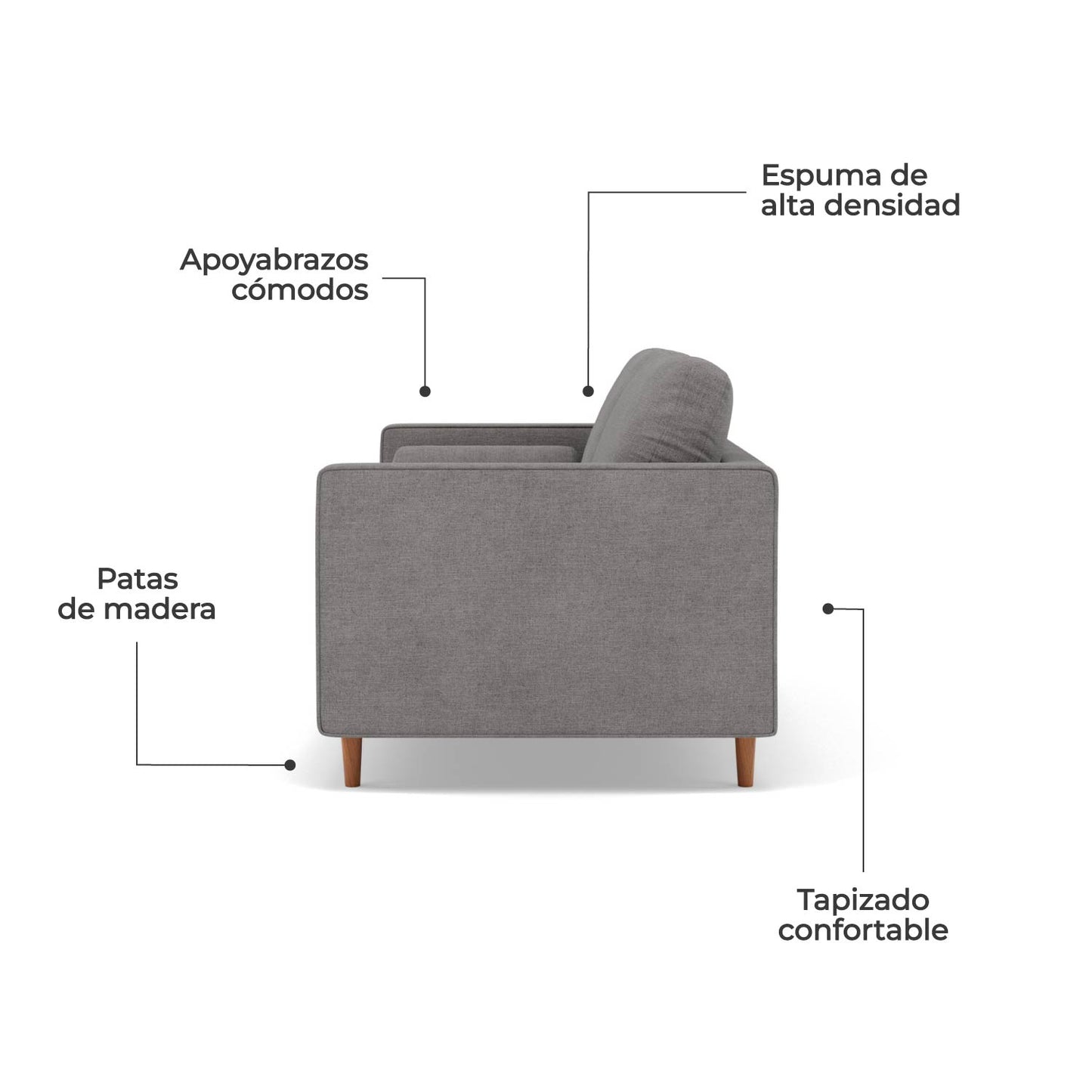 Sofá 3 Plazas Oviedo Tela Montreal