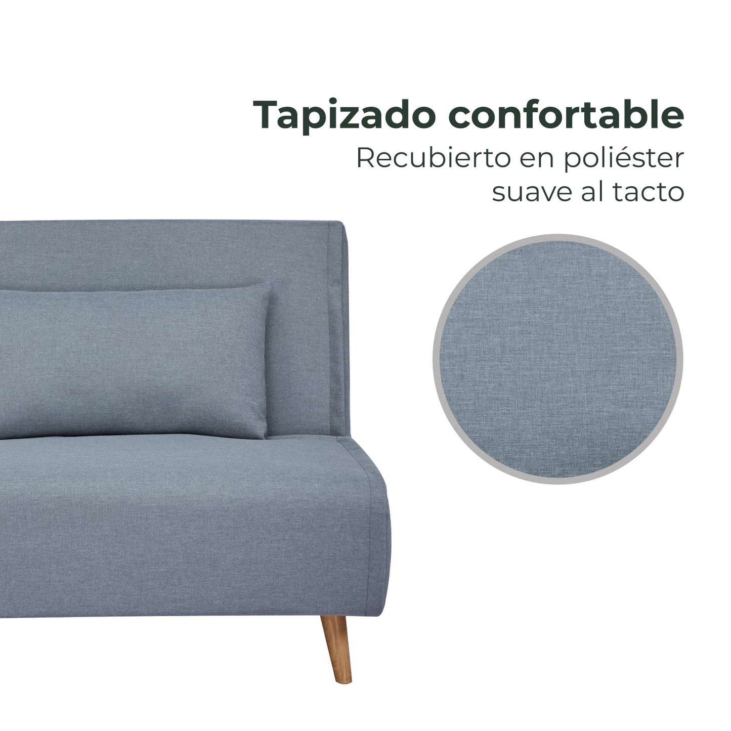 Sillón Sofá Cama Individual Velne Plegable Gris