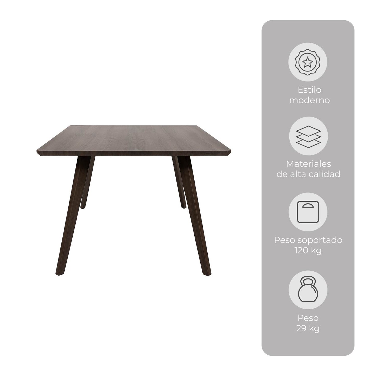 Mesa de Comedor Zuren 6 Personas Café Oscuro