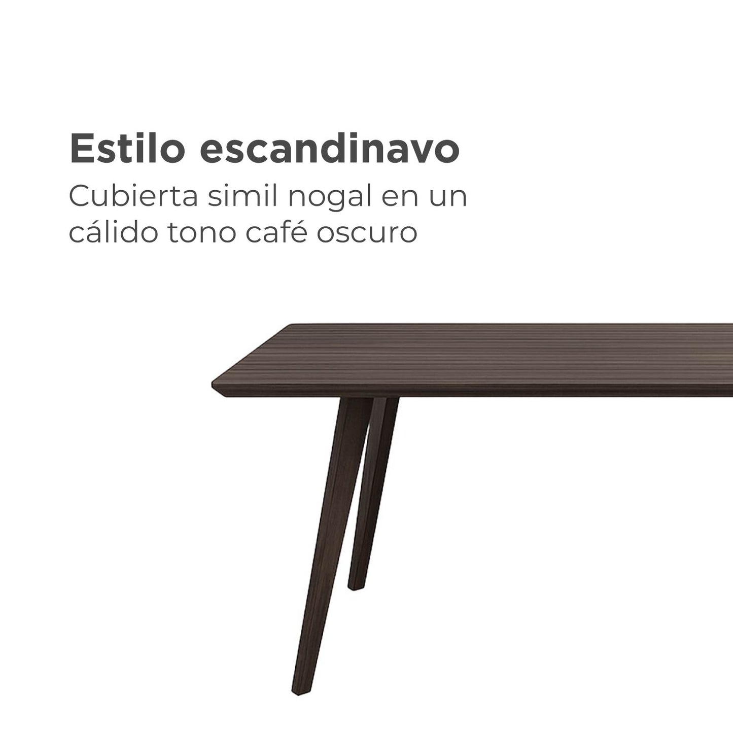 Mesa de Comedor Zuren 6 Personas Café Oscuro