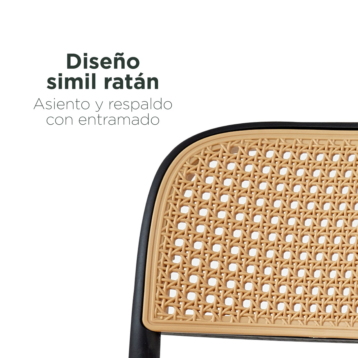 Set 2 Bancos Altos con Entramado Simil Ratán Apta Exterior