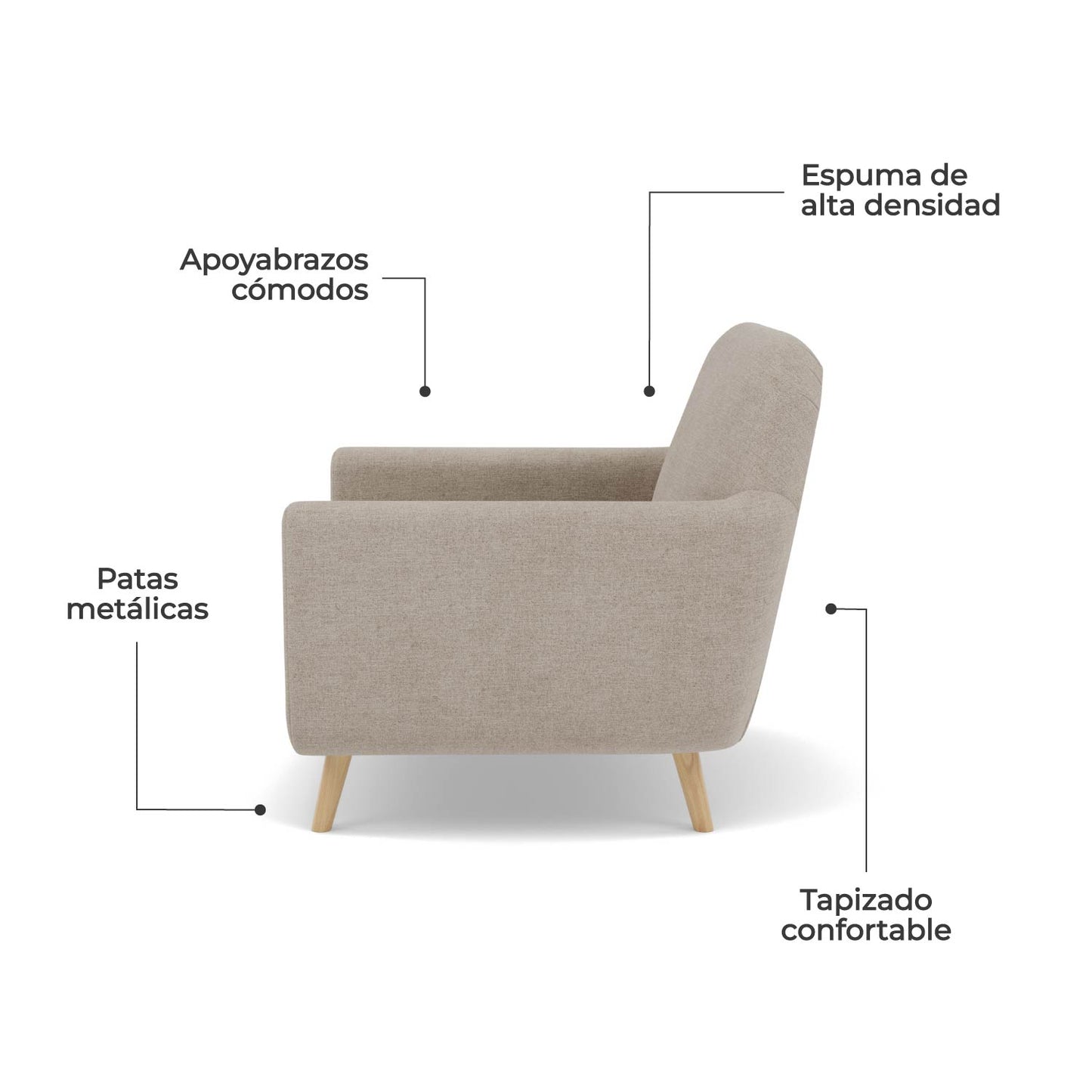 Sofá Individual Palma Beige