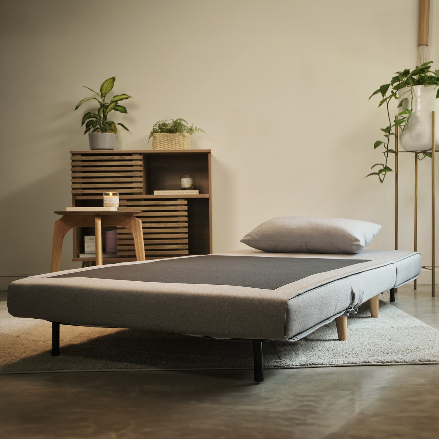 Sillón Sofá Cama Individual Velne Plegable Gris